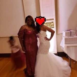 Burgundy, sequin evening gown/bridesmaids dress